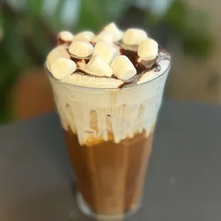 Rocky Road Cold Brew -  dark chocolate &amp; roasted nuts  with the option of toasted marshmallow cold foam. A summer special for a limited time