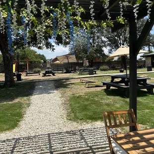 Beautiful gazebo with peek through for playground set and ample seating