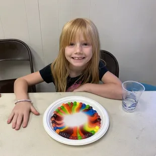 STEM Projects - Skittles and warm milk.