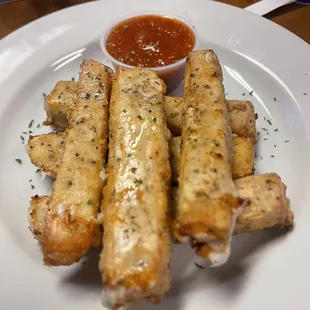 Handmade mozzarella sticks