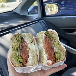 lox and avocado bagel
