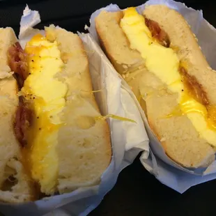 Bacon, egg, and cheese bagel $3.99