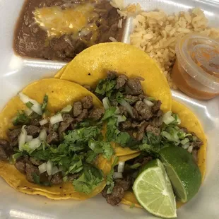 Street Tacos. Perfection. Came with spicy sauce on side, good heat. Worth it.