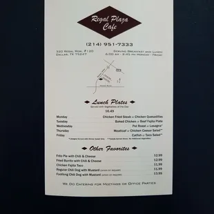 menu