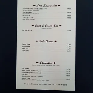 menu