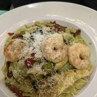 Fettuccini trilussa - added shrimp