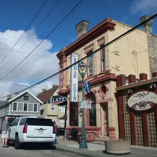 A historic corner storefront.