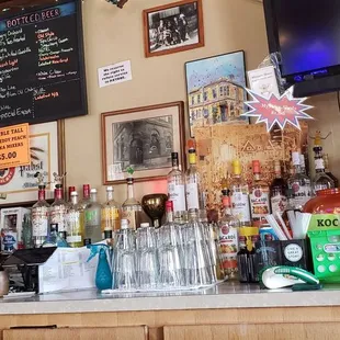 the bar counter
