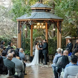 The beautiful garden with gazebo.