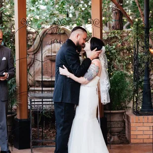 Under the beautiful gazebo