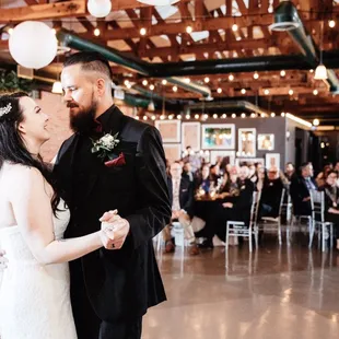 Beautiful reception room for our first dance!