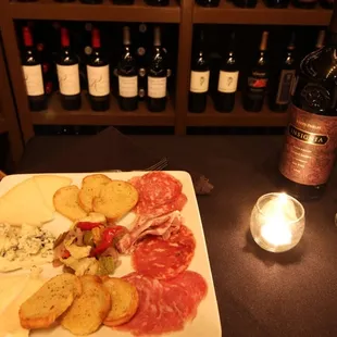 Meat &amp; Cheese Tray- the perfect plate to start of the evening- Numerous wonderful wines to pair with as well!