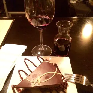 Flourless chocolate cake! With Malbec