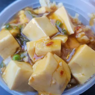 Mapo tofu over rice