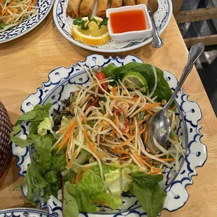 This was the best part of our meal! :)) Papaya salad and the Shrimp Spring rolls!