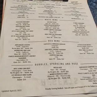 menu