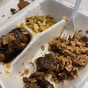 Large oxtail plate... sorry I started eating before taking the photo! Food is good but the attitudes from the servers is horrible