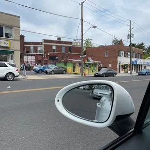 a side view mirror of a car