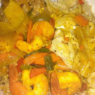 Curry Crazy Shrimp Platter