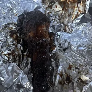 Nasty burnt jerk turkey leg