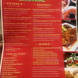 Food menu