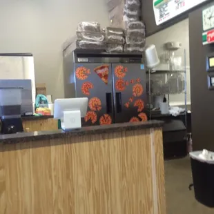 the counter area of the restaurant