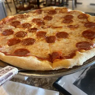 New York style pepperoni pizza