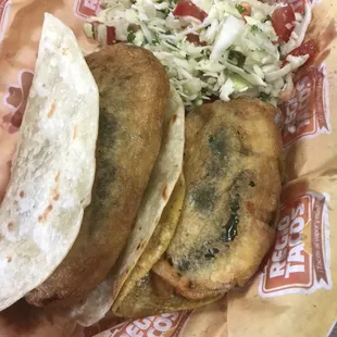 Tacos de Chilito relleno de queso o carne