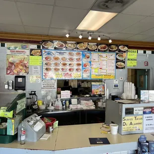 the counter and menu