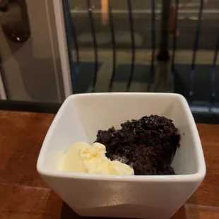 Warm chocolate cobbler