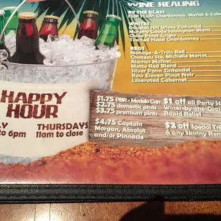 In case you want to see the happy hour menu. I didn&apos;t see a recent one posted