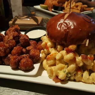 Spicy mac and cheese burger!