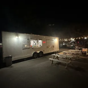 a food truck at night