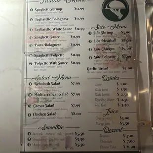 menu