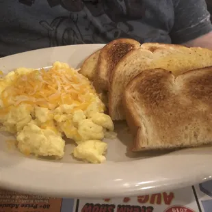Scrambled with cheese and toast