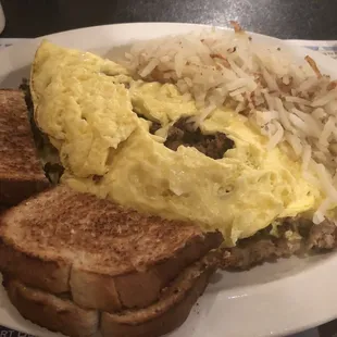Sausage and cheese omelet