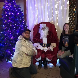 Kids all ages visit Santa after breakfast!