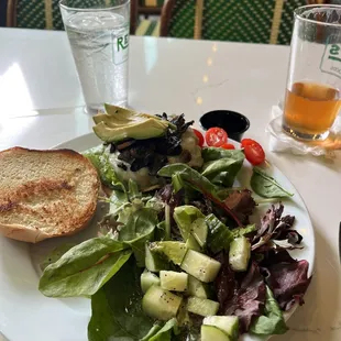 Steak burger with salad