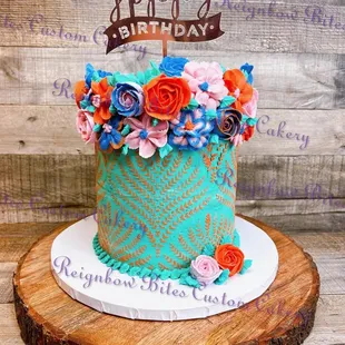 All buttercream Floral Cakes