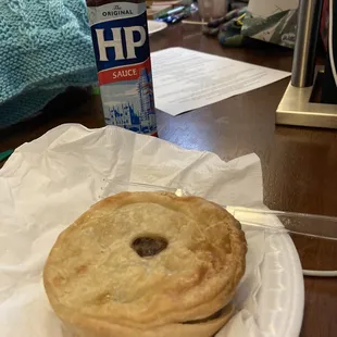 Meat Pie with HP sauce!