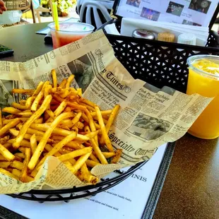 Booze and french fries on a lovely outdoor day -- enough said!