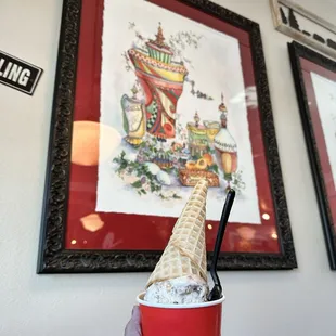 Coconut almond with their amazing waffle cones