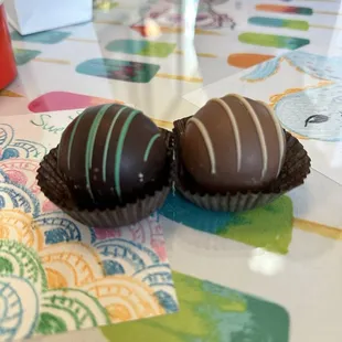 Mint and peanut butter truffles