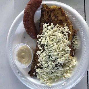 Cachapas with Hand Cheese &amp; Chorizo