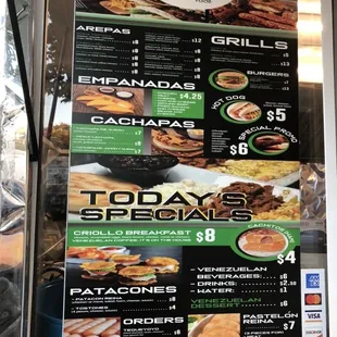 Menu, food was very good