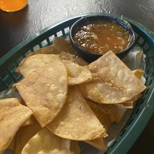 Complimentary chips and salsa