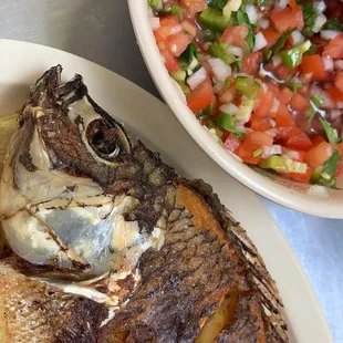 grilled fish, food