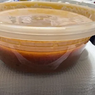 Sauce from the chicken it was cooked Con Pan Pollo