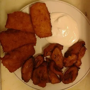 Tamales de elote y platanos Fritos