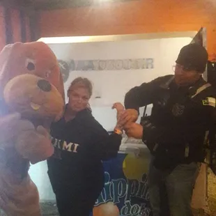 She ran into a wall to escape the chainsaw man. The medic on duty wrapped her wrist  yes, it waa that intense.